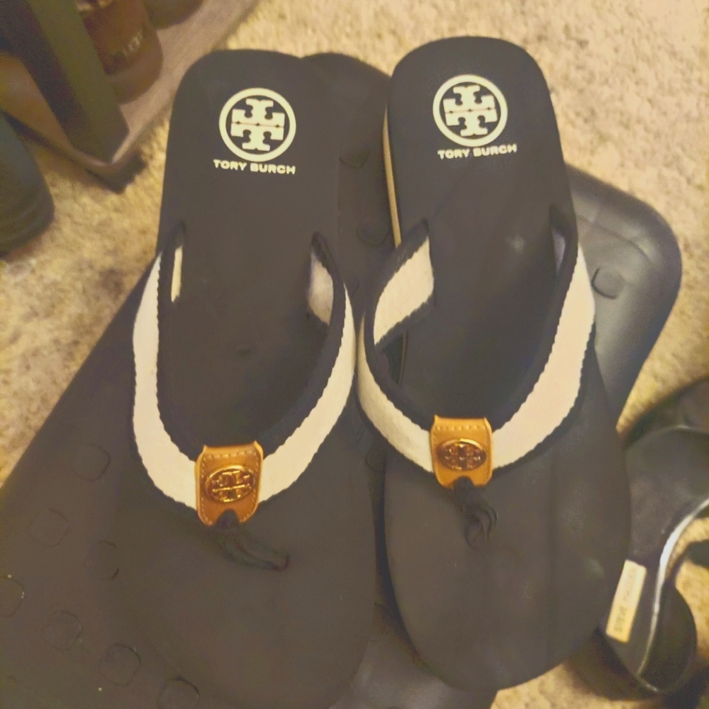 Tory burch wedge flip-flops